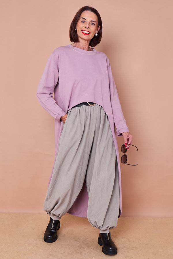 Sabrina waterfall sweatshirt top in blush