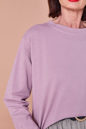 Sabrina waterfall sweatshirt top in blush