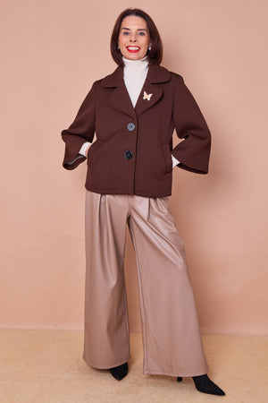Monica elegance jacket in chocolate