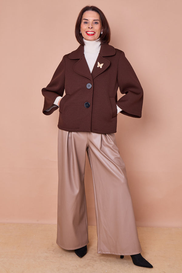 Monica elegance jacket in chocolate