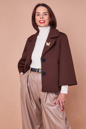 Monica elegance jacket in chocolate