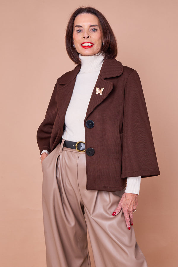 Monica elegance jacket in chocolate
