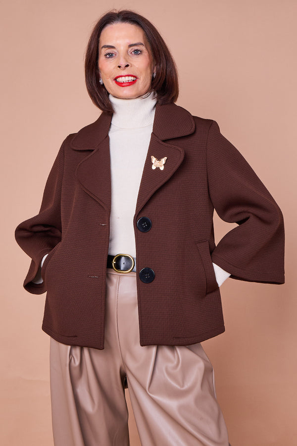 Monica elegance jacket in chocolate