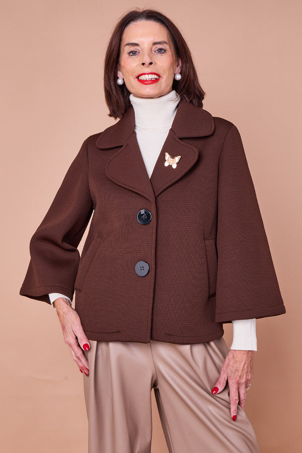 Monica elegance jacket in chocolate