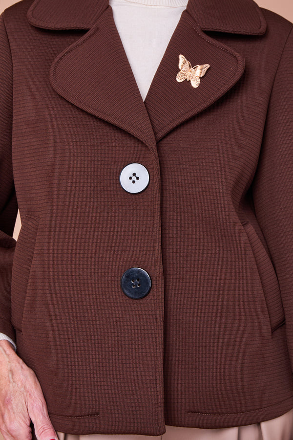 Monica elegance jacket in chocolate