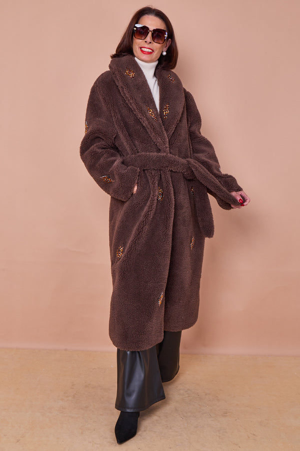 Cecilia long coat in chocolate