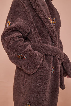 Cecilia long coat in chocolate