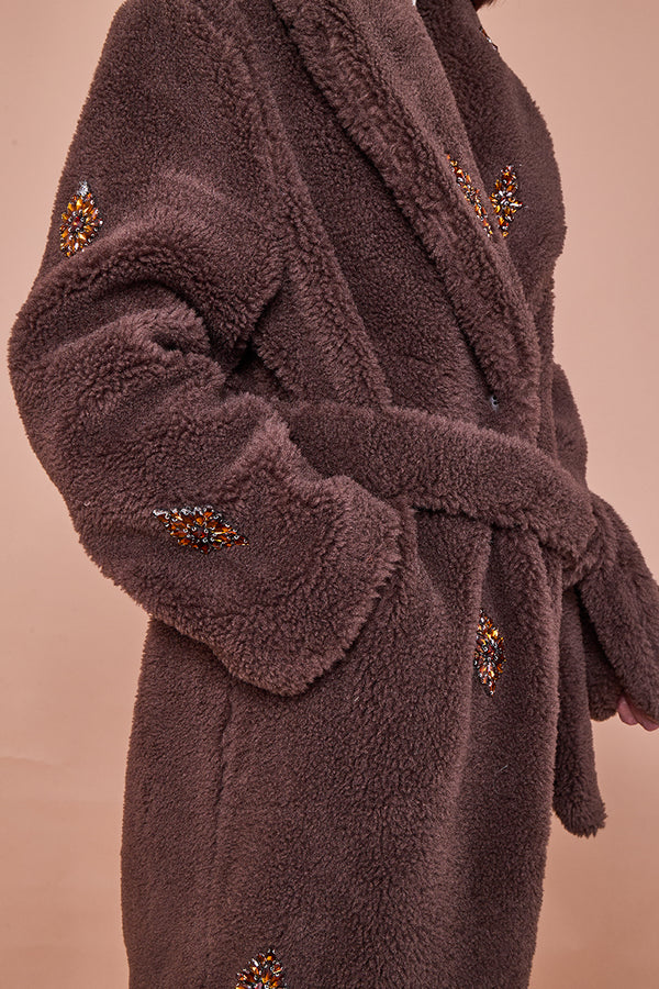 Cecilia long coat in chocolate