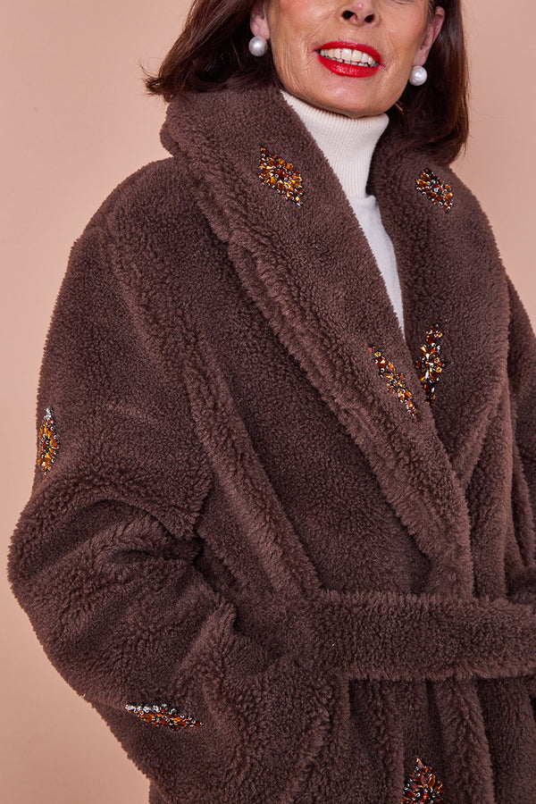 Cecilia long coat in chocolate