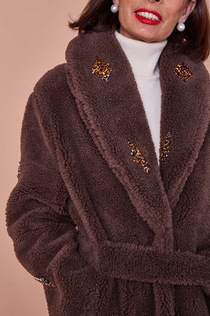 Cecilia long coat in chocolate