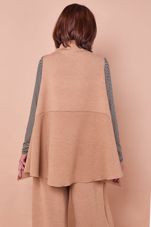 felicity layering waterfall top in camel