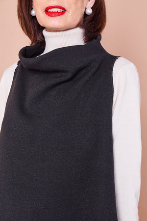 felicity layering waterfall top in black