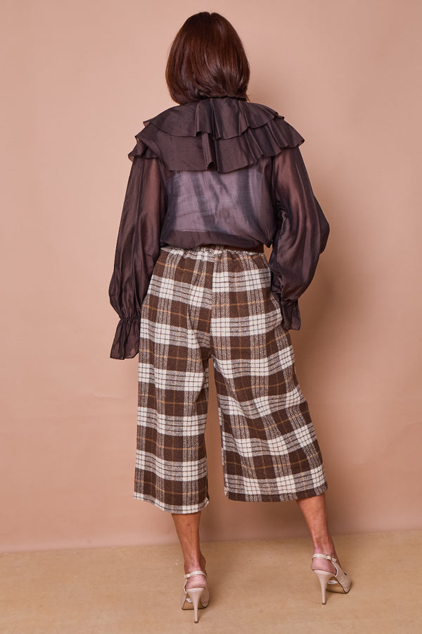 Angelo Trousers in chocolate beige and cream