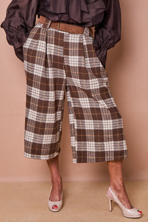 Angelo Trousers in chocolate beige and cream