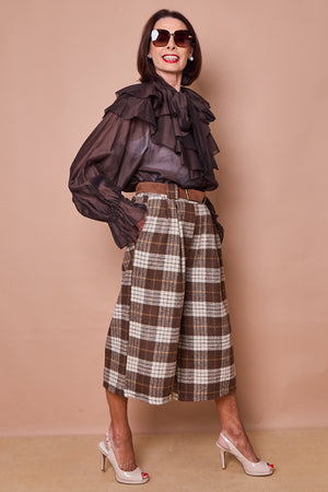 Angelo Trousers in chocolate beige and cream