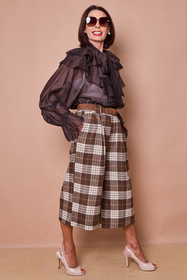 Angelo Trousers in chocolate beige and cream