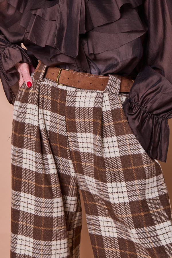 Angelo Trousers in chocolate beige and cream
