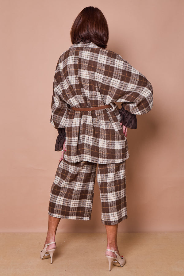 Angelo jacket in chocolate beige and cream