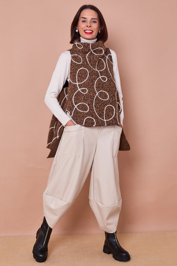 Portobello Tank top in chocolate and cream