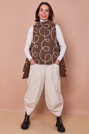 Portobello Tank top in chocolate and cream