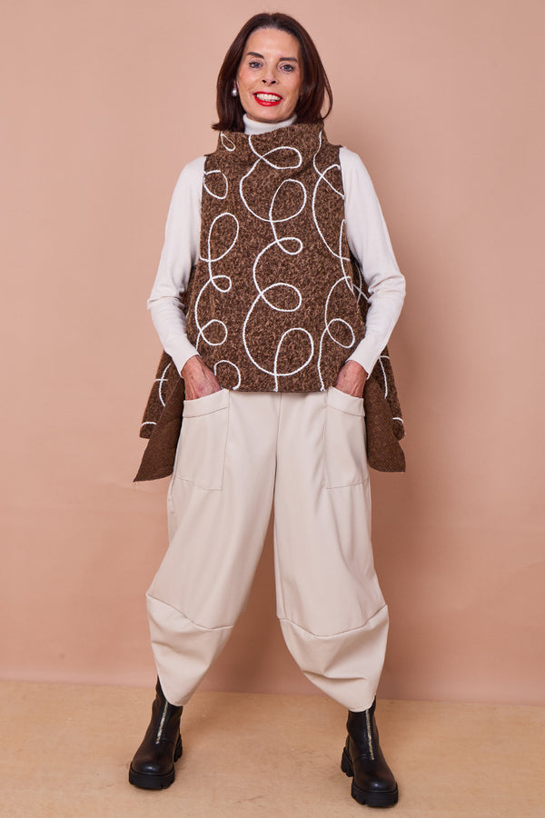 Portobello Tank top in chocolate and cream