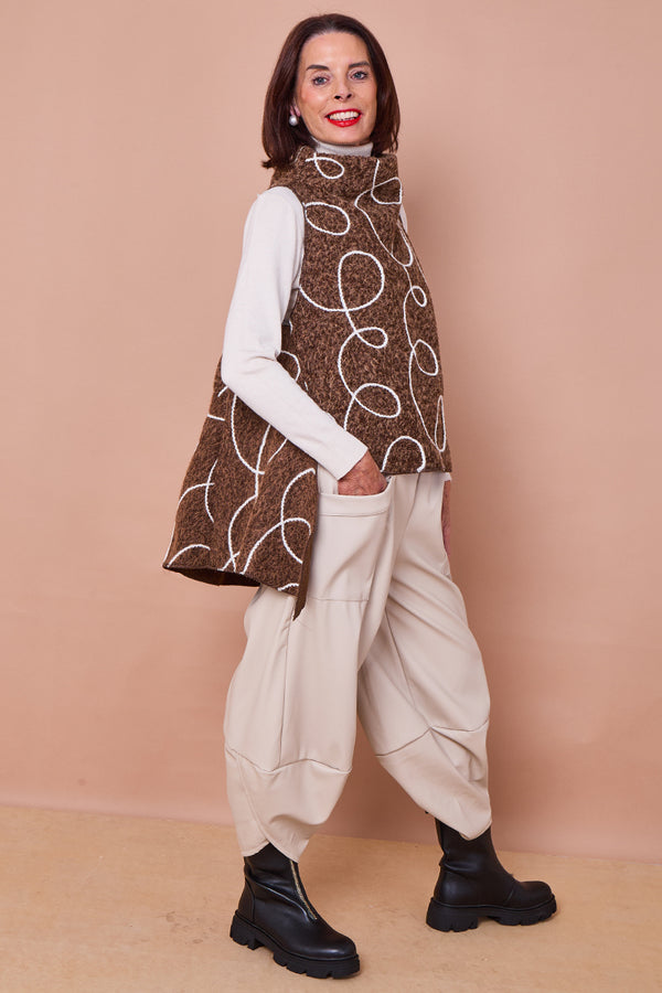 Portobello Tank top in chocolate and cream