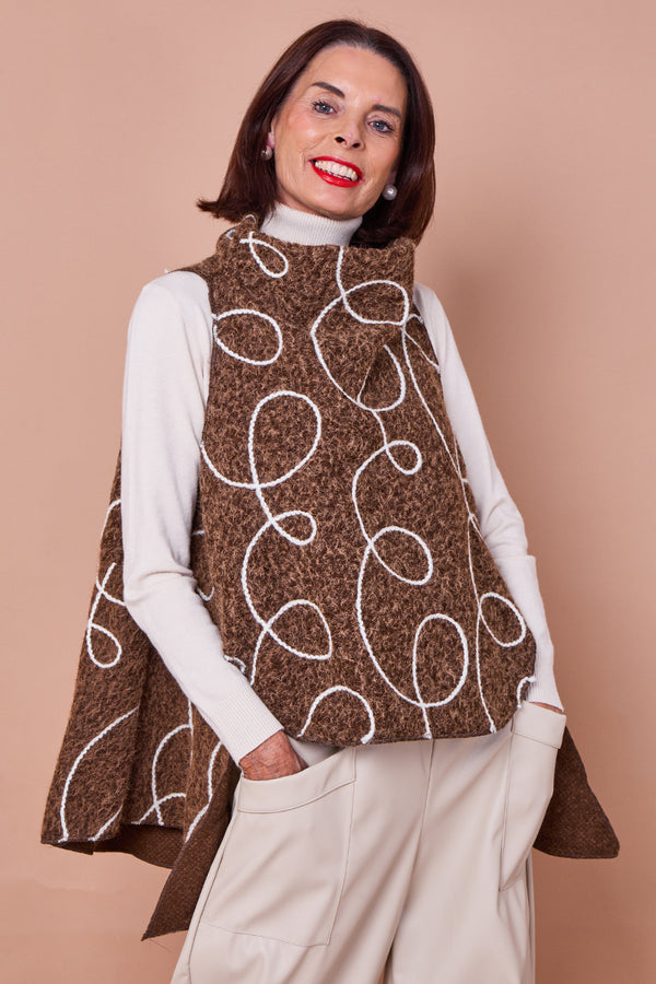 Portobello Tank top in chocolate and cream