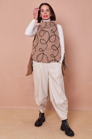 Portobello Tank top in camel and black