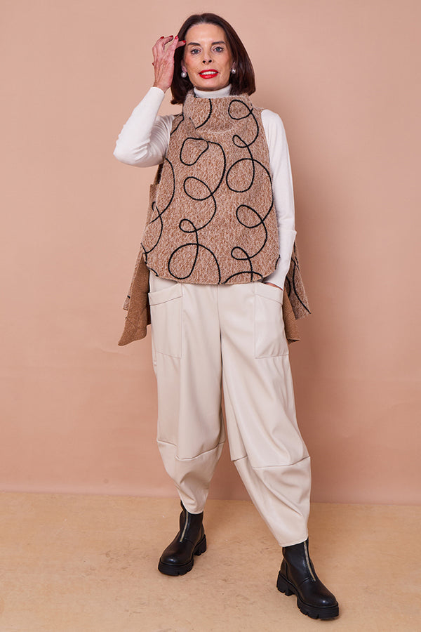 Portobello Tank top in camel and black