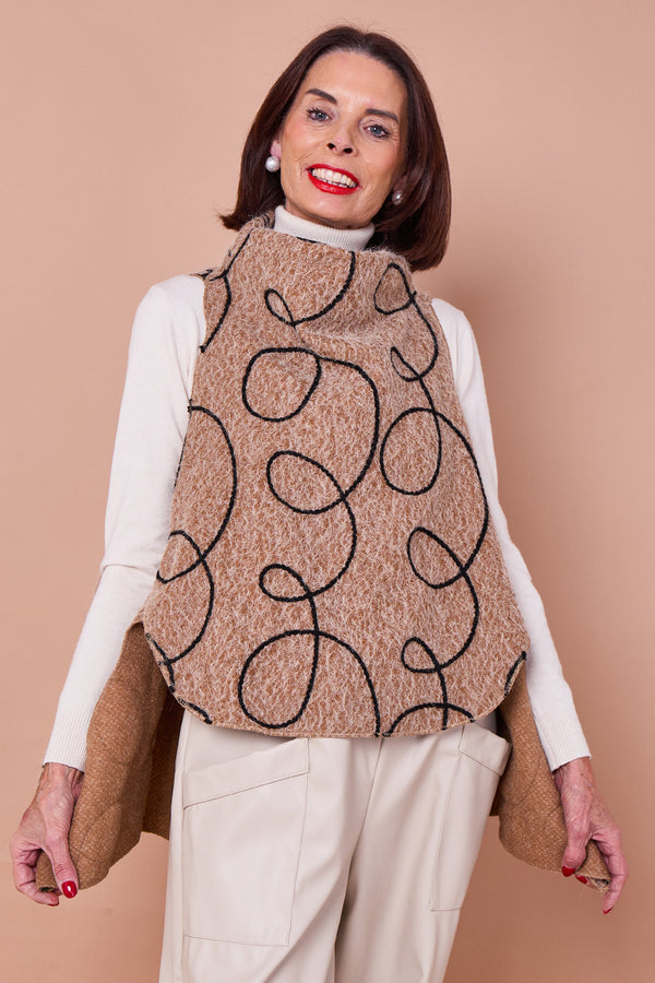 Portobello Tank top in camel and black