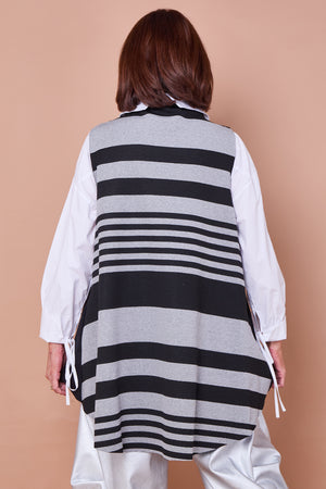 Shirley Waterfall top in grey and black