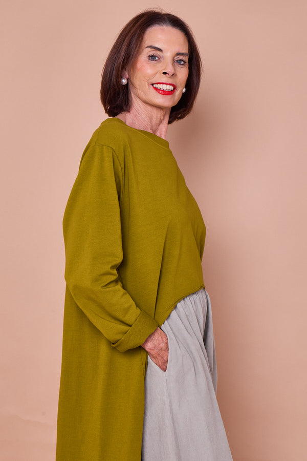 Sabrina waterfall sweatshirt top in pistachio