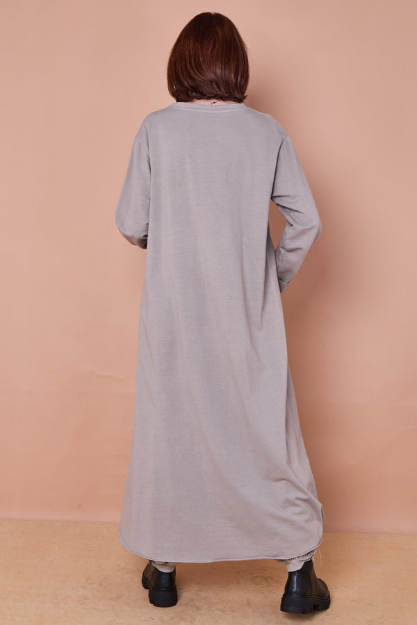 Sabrina waterfall sweatshirt top in stone