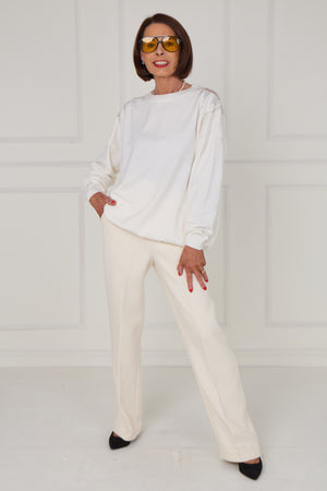 Julie back embellished knitwear in ecru