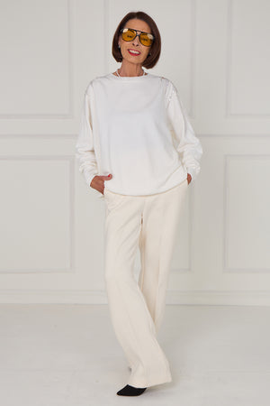 Julie back embellished knitwear in ecru