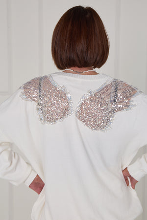 Julie back embellished knitwear in ecru