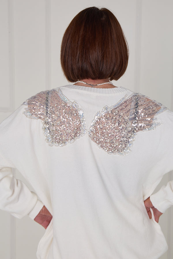 Julie back embellished knitwear in ecru