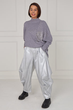 Colette embelished star knitwear in stone grey