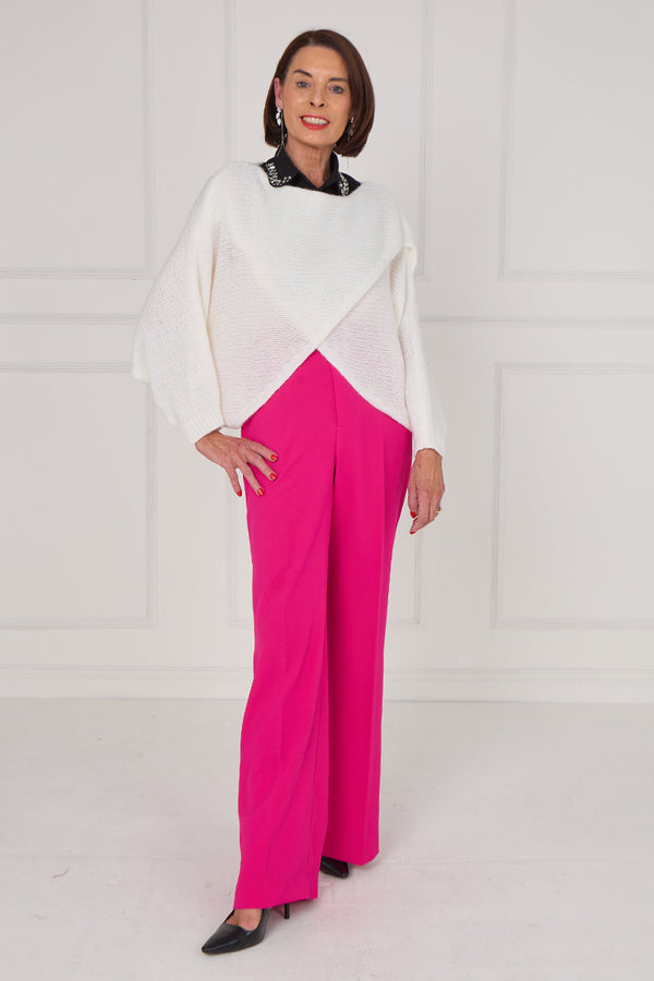 Tara crossover knitwear in cream