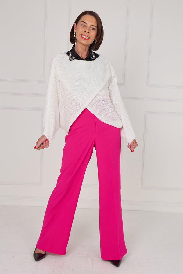 Tara crossover knitwear in cream