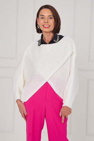 Tara crossover knitwear in cream