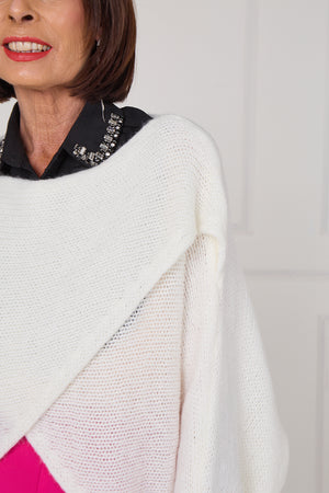Tara crossover knitwear in cream