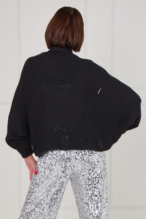 Tara crossover knitwear in black