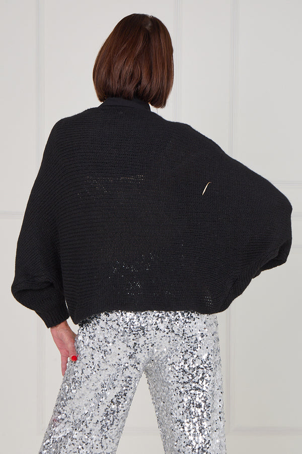 Tara crossover knitwear in black