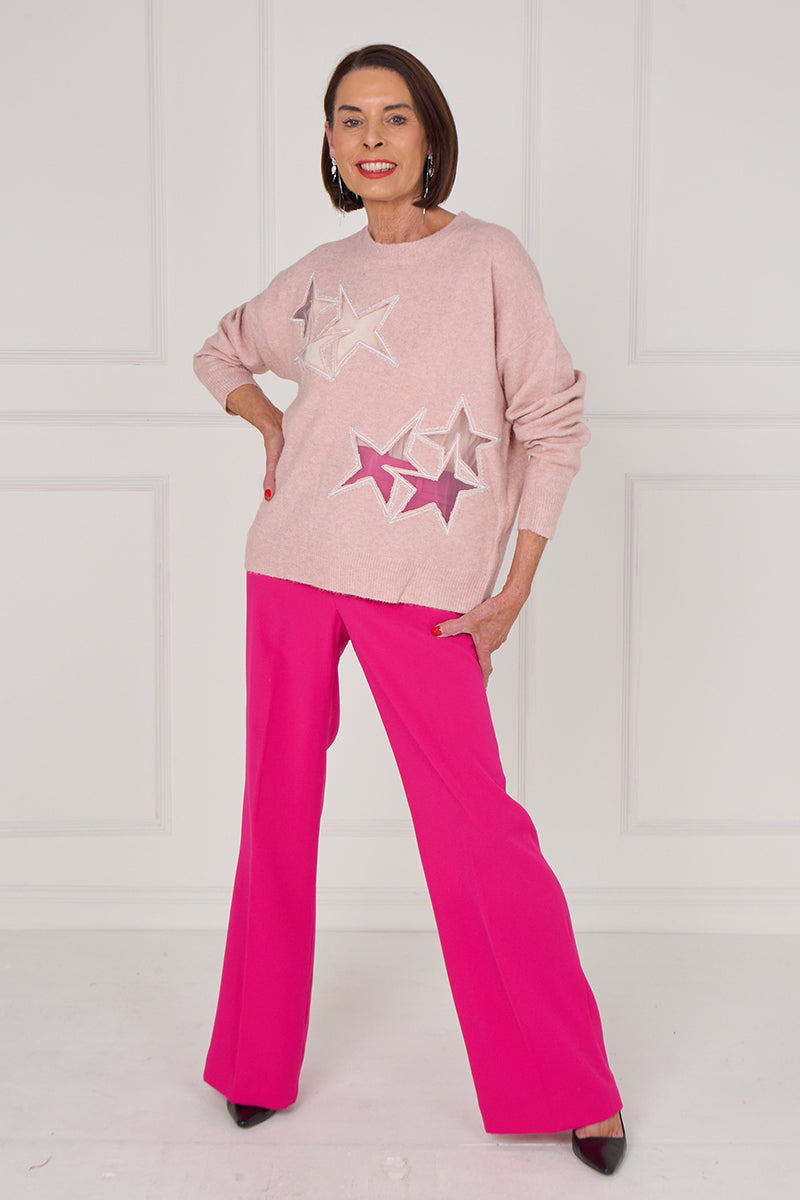 Star knitwear in blush pink