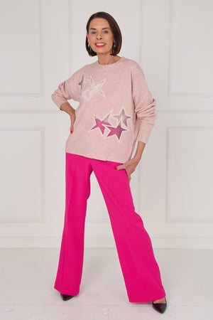 Star knitwear in blush pink