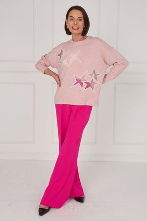 Star knitwear in blush pink
