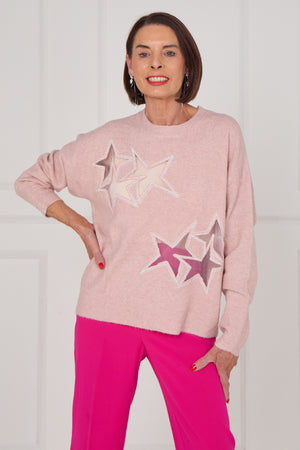 Star knitwear in blush pink