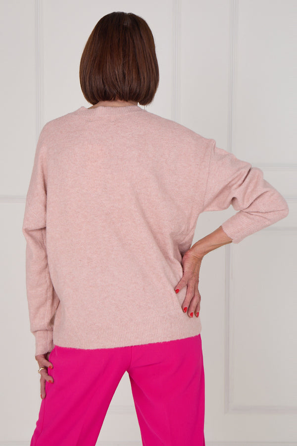 Star knitwear in blush pink