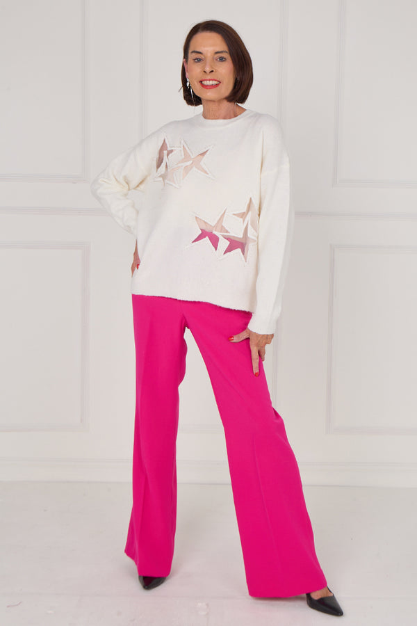 Star knitwear in cream